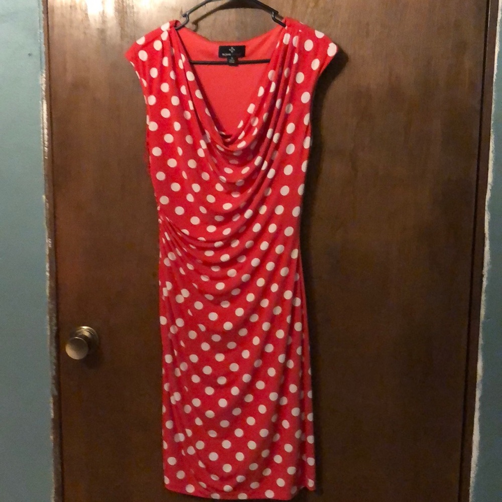Red polka dot dress